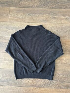 Won Hundred Black Ribbed Knit Sweater 100% Cotton
